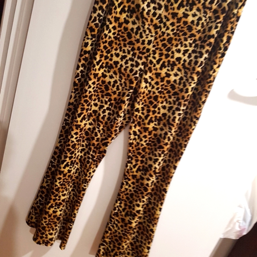 Womens faux animal print flared pants size 14 - Picture 1 of 4